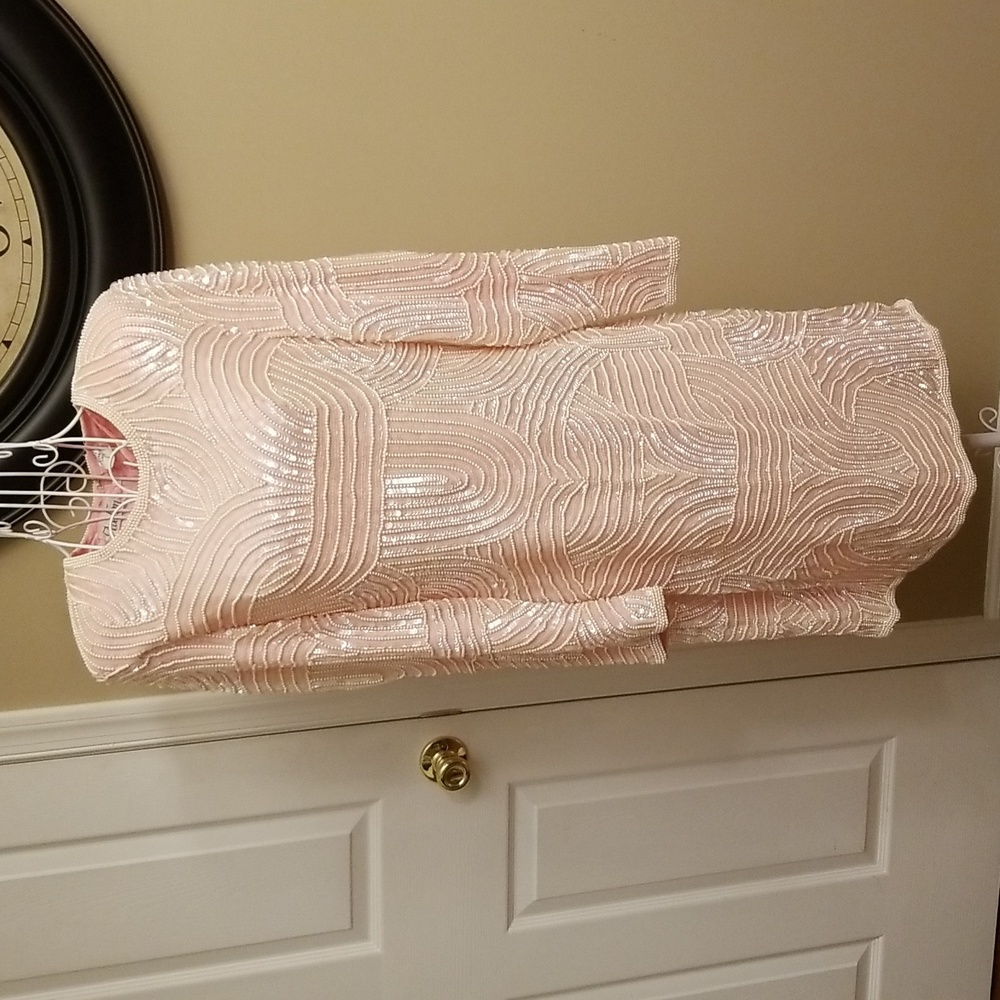 Stunning Vintage Gatsby Silk Sequined Dress